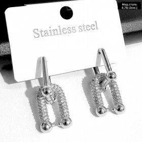 Сережки мед.сталь 10705 (3см.)